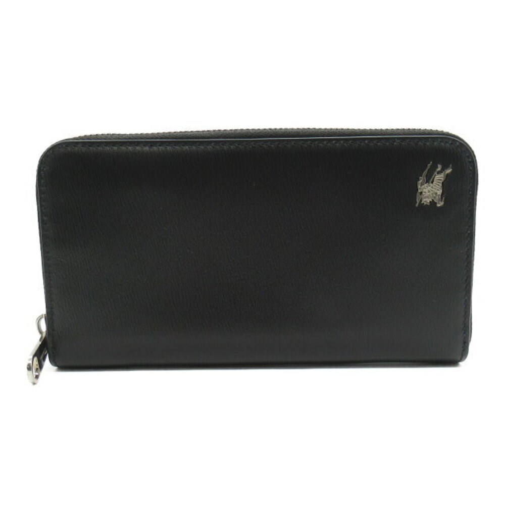 Burberry Wallet Leather Round Long Black - Picture 2 of 10